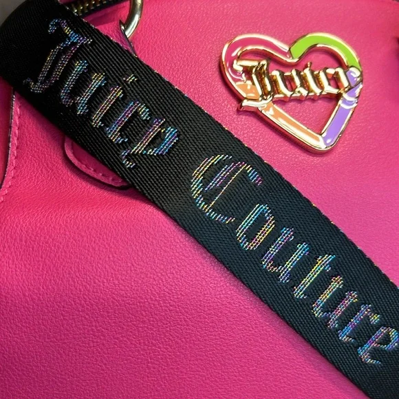 Juicy Couture Los Angeles NWT Pink Signature Juicy Satchel Crossbody Bag (P060) - Picture 8 of 9